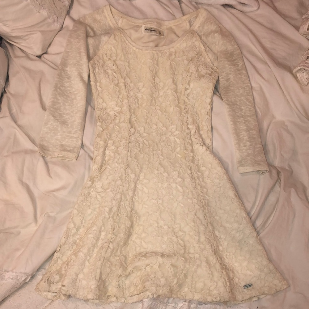 Cream Lace abercrombie kids Dress